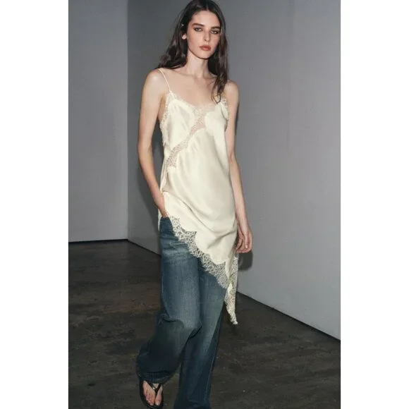 ZARA ASYMMETRIC LACE DRESS ZW COLLECTION - Picture 2 of 6